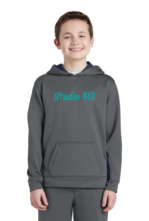 Sport-Tek® Youth Sport-Wick® Fleece Colorblock Hooded Pullover